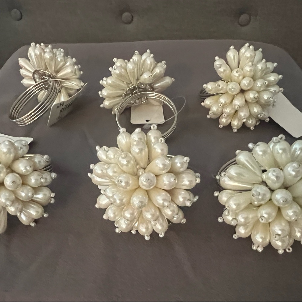 Pier 1 elegant set of six napkin rings